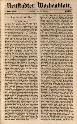 Neustadter Wochenblatt Dienstag 24. Oktober 1848