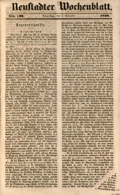 Neustadter Wochenblatt Donnerstag 2. November 1848