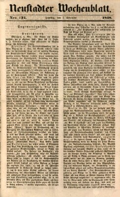 Neustadter Wochenblatt Dienstag 7. November 1848