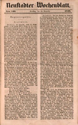 Neustadter Wochenblatt Samstag 25. November 1848