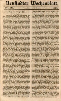 Neustadter Wochenblatt Donnerstag 30. November 1848