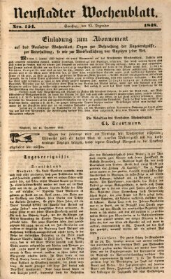 Neustadter Wochenblatt Samstag 23. Dezember 1848