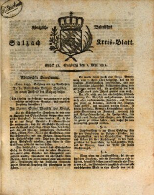 Königlich baierisches Salzach-Kreis-Blatt Mittwoch 1. Mai 1811