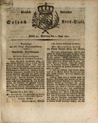 Königlich baierisches Salzach-Kreis-Blatt Mittwoch 5. Juni 1811