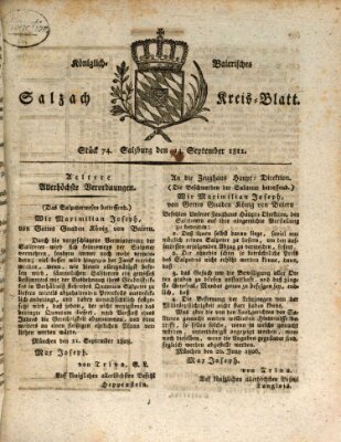 Königlich baierisches Salzach-Kreis-Blatt Samstag 14. September 1811