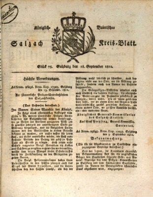 Königlich baierisches Salzach-Kreis-Blatt Mittwoch 18. September 1811