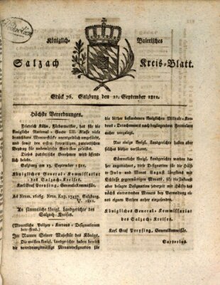 Königlich baierisches Salzach-Kreis-Blatt Samstag 21. September 1811