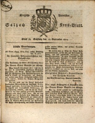 Königlich baierisches Salzach-Kreis-Blatt Samstag 28. September 1811