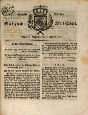 Königlich baierisches Salzach-Kreis-Blatt Samstag 26. Oktober 1811