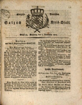 Königlich baierisches Salzach-Kreis-Blatt Mittwoch 6. November 1811