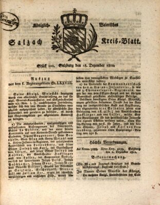 Königlich baierisches Salzach-Kreis-Blatt Mittwoch 18. Dezember 1811