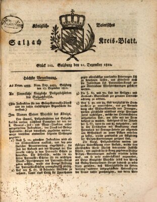 Königlich baierisches Salzach-Kreis-Blatt Samstag 21. Dezember 1811