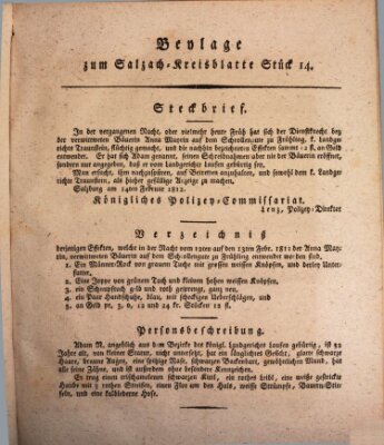 Königlich baierisches Salzach-Kreis-Blatt Montag 17. Februar 1812