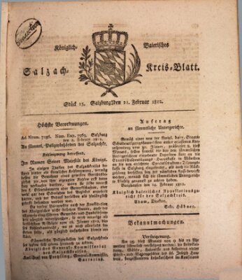 Königlich baierisches Salzach-Kreis-Blatt Freitag 21. Februar 1812