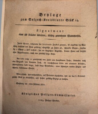 Königlich baierisches Salzach-Kreis-Blatt Montag 17. Februar 1812