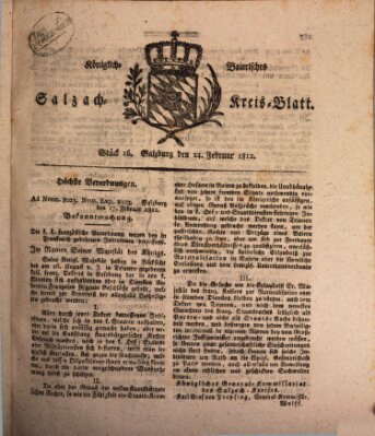 Königlich baierisches Salzach-Kreis-Blatt Montag 24. Februar 1812