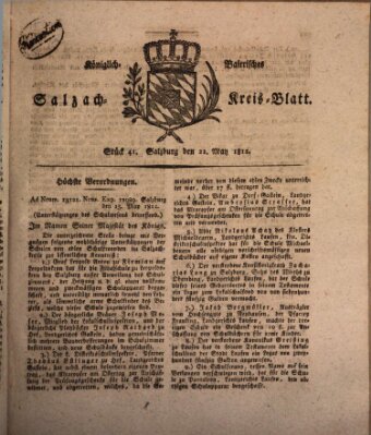 Königlich baierisches Salzach-Kreis-Blatt Freitag 22. Mai 1812