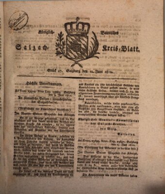 Königlich baierisches Salzach-Kreis-Blatt Freitag 12. Juni 1812