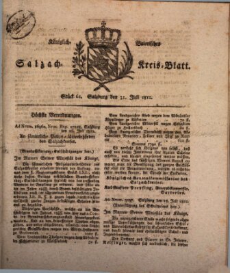 Königlich baierisches Salzach-Kreis-Blatt Freitag 31. Juli 1812