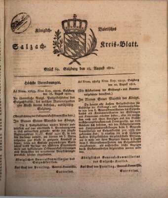 Königlich baierisches Salzach-Kreis-Blatt Freitag 28. August 1812