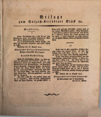 Königlich baierisches Salzach-Kreis-Blatt Montag 31. August 1812