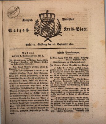 Königlich baierisches Salzach-Kreis-Blatt Montag 28. September 1812