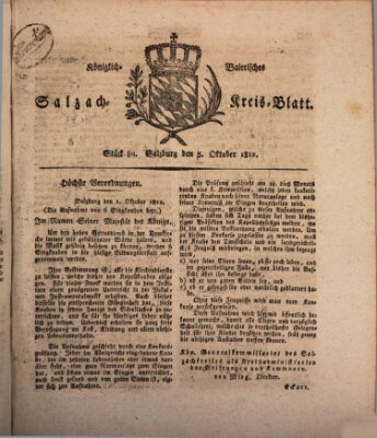 Königlich baierisches Salzach-Kreis-Blatt Montag 5. Oktober 1812