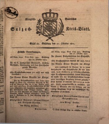 Königlich baierisches Salzach-Kreis-Blatt Freitag 30. Oktober 1812