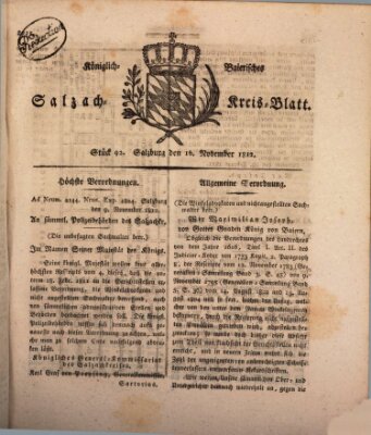 Königlich baierisches Salzach-Kreis-Blatt Montag 16. November 1812