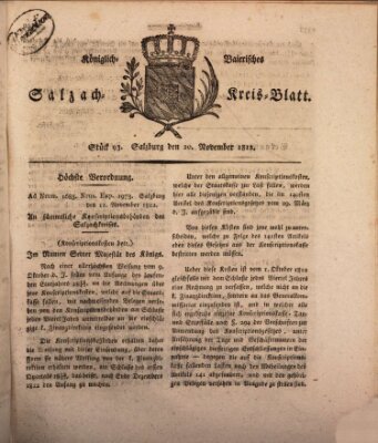 Königlich baierisches Salzach-Kreis-Blatt Freitag 20. November 1812