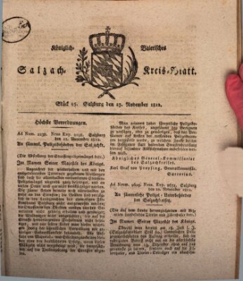 Königlich baierisches Salzach-Kreis-Blatt Freitag 27. November 1812