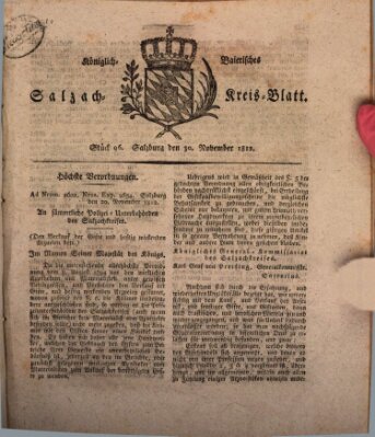 Königlich baierisches Salzach-Kreis-Blatt Montag 30. November 1812