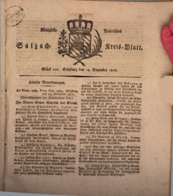 Königlich baierisches Salzach-Kreis-Blatt Montag 14. Dezember 1812