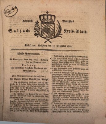 Königlich baierisches Salzach-Kreis-Blatt Freitag 18. Dezember 1812