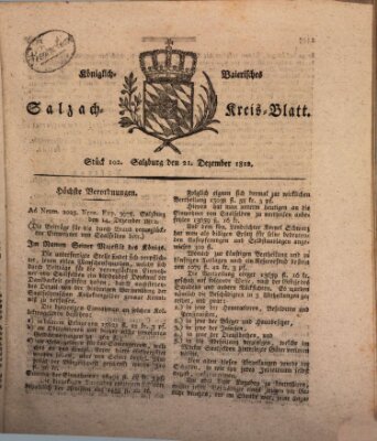 Königlich baierisches Salzach-Kreis-Blatt Montag 21. Dezember 1812