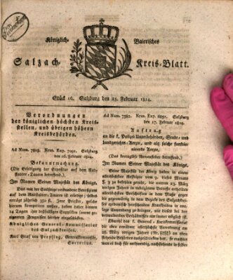 Königlich baierisches Salzach-Kreis-Blatt Freitag 25. Februar 1814