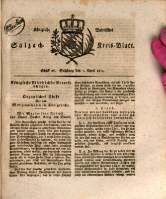 Königlich baierisches Salzach-Kreis-Blatt Freitag 1. April 1814