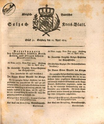 Königlich baierisches Salzach-Kreis-Blatt Freitag 22. April 1814