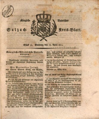 Königlich baierisches Salzach-Kreis-Blatt Montag 25. April 1814