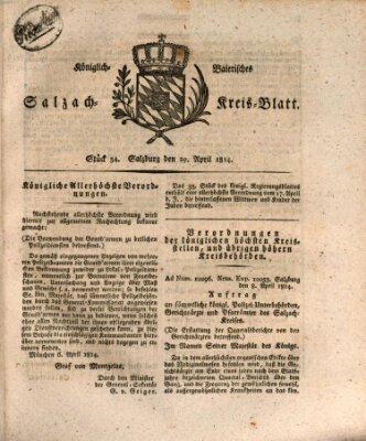 Königlich baierisches Salzach-Kreis-Blatt Freitag 29. April 1814