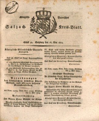 Königlich baierisches Salzach-Kreis-Blatt Montag 16. Mai 1814