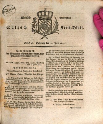 Königlich baierisches Salzach-Kreis-Blatt Freitag 10. Juni 1814