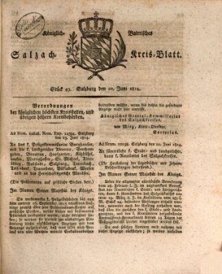 Königlich baierisches Salzach-Kreis-Blatt Montag 20. Juni 1814