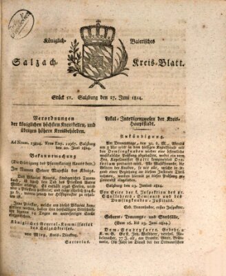 Königlich baierisches Salzach-Kreis-Blatt Montag 27. Juni 1814