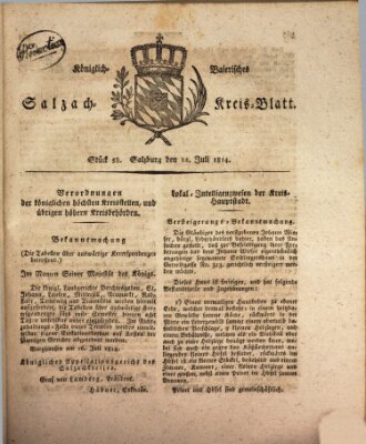 Königlich baierisches Salzach-Kreis-Blatt Freitag 22. Juli 1814