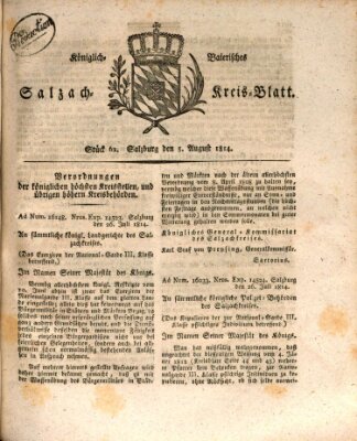 Königlich baierisches Salzach-Kreis-Blatt Freitag 5. August 1814