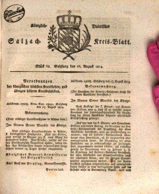 Königlich baierisches Salzach-Kreis-Blatt Freitag 26. August 1814