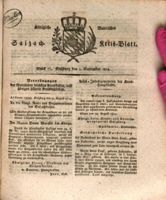 Königlich baierisches Salzach-Kreis-Blatt Montag 5. September 1814