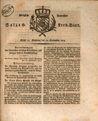 Königlich baierisches Salzach-Kreis-Blatt Freitag 23. September 1814