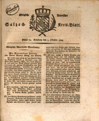 Königlich baierisches Salzach-Kreis-Blatt Montag 3. Oktober 1814